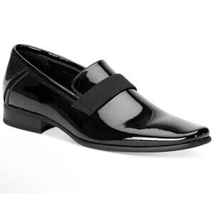Calvin Klein Men's Bernard Loafers Black Patent Size 13 M Dress Shoes NEW